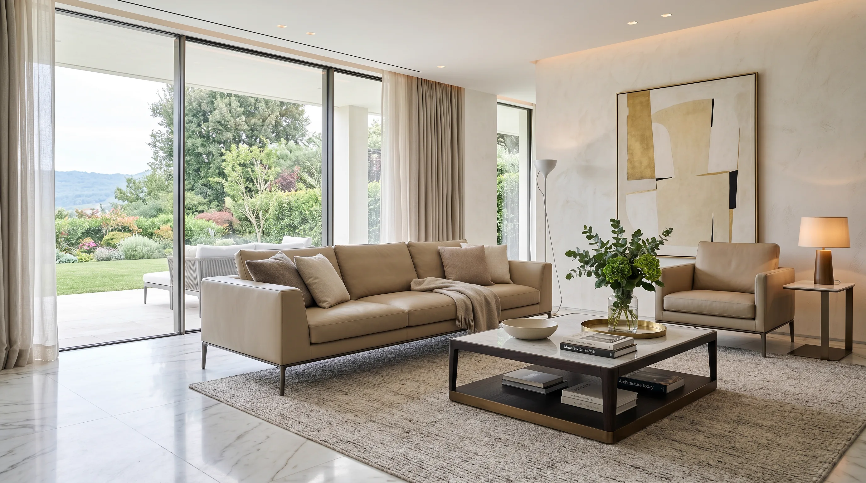Restored leather sofa in a Delhi NCR living room